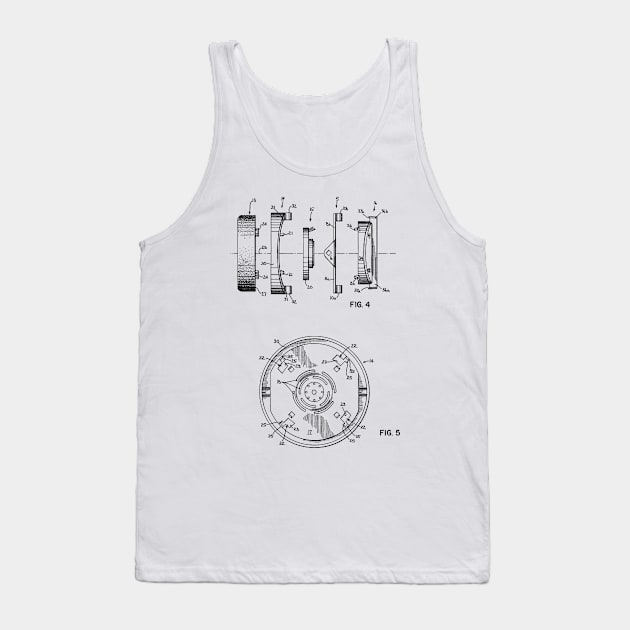 Headphone Construction Vintage Patent Hand Drawing Tank Top by TheYoungDesigns